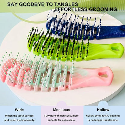 Ridge Design Puppy Brush, Soft Bristle Gentle Grooming Tool, Pet Hair Care, Suitable Small Dog : Yorkie, Maltese, Shih Tzu, Maltipoo (Light Green)