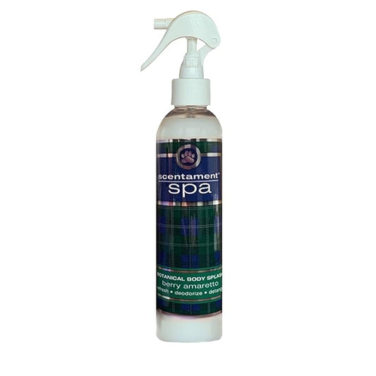 Best Shot Scentament Spa Botanical Body Splash, Detangler Spray, Hypoallergenic Body Spray for Cat and Dog, Berry Amaretto, 8 Oz.