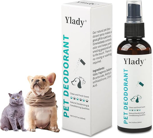 Dog Deodorizing Spray, 100ml Dog Perfume Spray Long Lasting Pet Body Spray Odor Eliminator Cat Deodorizer Spray, Pets Deodorant for Smelly Dogs Fur Skin Clean Fresh (100ml/3.42oz)