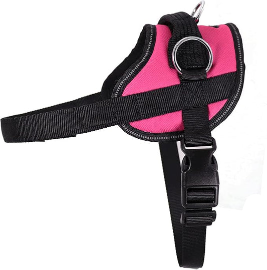 Bark Appeal Pink No-Pull Dog Harness for Medium to Large Sized Pets – Adjustable, Reflective Vest with 3 Leash Clips for Added Control, Easy Walks & Training – Large