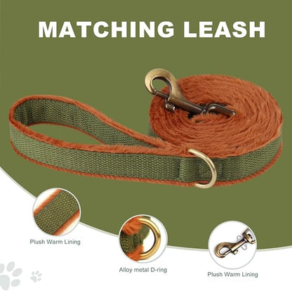 Beirui Soft Medium Dog Harness and Leash Set-Adjustable Step in Dog Harness for Medium Dogs-Easy Walk Dog Harness Medium Sized Dog-Warm No Pull Dog Harness and Leash Used in Autumn Winter(Green,M)