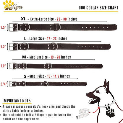 Heavy Duty Black Leather Dog Collar - Soft and Strong Dog Collar for Puppy or Small Dogs (Small: Fit 10" - 14.5" Neck, Black)
