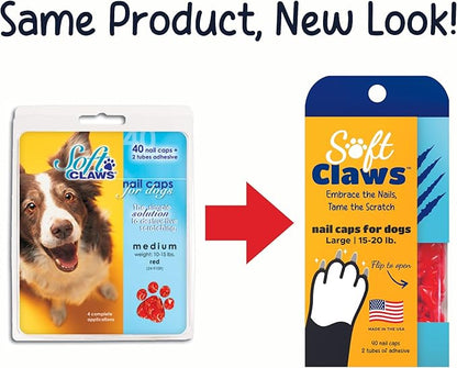 Soft Claws Canine 40-Pack Summer Colors Dog Nail Caps Kit, X-Large, Red and Blue