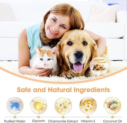 Teeth Cleaning Finger Wipes for Dogs & Cats, Reduces Plaque & Tartar, Freshens Breath, Pre-Soaked Pet Teeth Wipes, Easy to Use Disposable Dental Cleaning Pads, 100 Count, Chicken Flavor