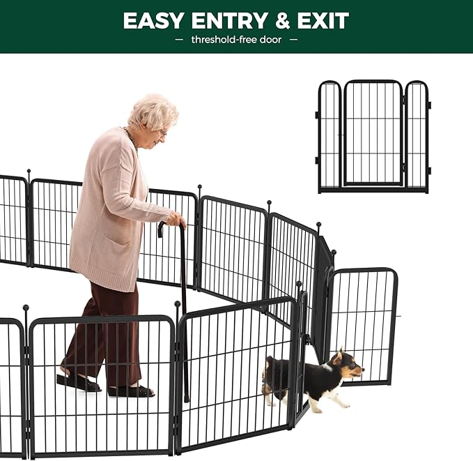 FXW Rollick Dog Playpen for Yard, RV Camping, 24 inch 48 Panels for Puppy and Small Dogs│Patented