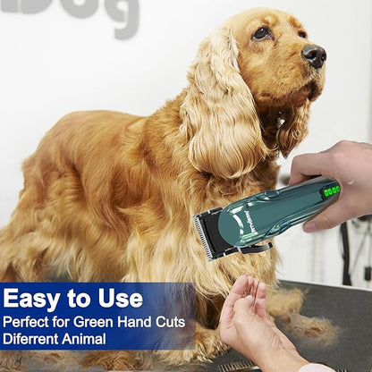 Quiet Dog Grooming Kit - 2000mAh Dog Clippers for Grooming Dog Grooming Clippers for Heavy Thick Hair Coats Waterproof Rechargeable Cordless Clippers Safe and Easy to Clean Home Pet Grooming
