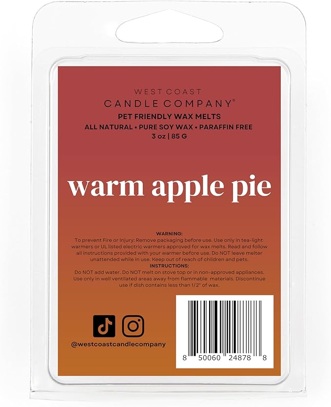 Pet Safe All Natural Non-Toxic Soy Wax Melts - Pet Odor Eliminator (Warm Apple Pie)