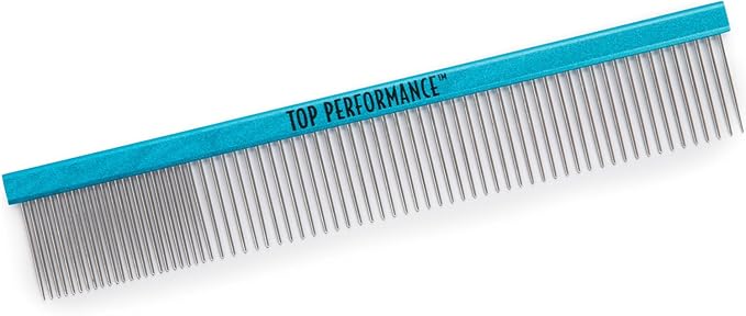 Master Grooming Tools Aluminum Finishing Comb — Versatile Combs for Grooming Dogs, 10", Black