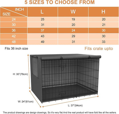 Crate cover Fit for 24 30 36 42 48-inches,Dog crate covers 36 inch,Cover for dog crate,Waterproof dog kennel cover,Crate covers for dog cages,Waterproof cover for dog kennel,Dog Enclosure Covers