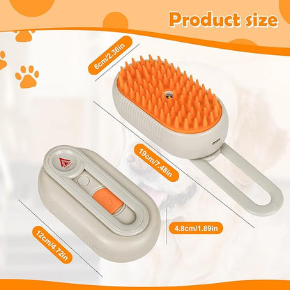 5 in 1 Pet, Cat Grooming & Massage Brush/Comb - Vapour Technology- Rechargeable, Reduce Shedding, Prevent Matting, Enhance hygiene & Bonding, Estblish Best connection with Pet (Snow)