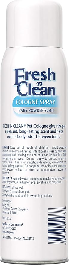 PetAg Fresh 'n Clean Cologne Spray - Baby Powder Scent - 12 Ounce