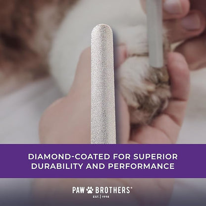 Paw Brothers Diamond Edge Nail File for Small Medium Large Dogs and Cats, Professional Grade, Smoothes and Shapes All Nail Types, Durable Construction, 7 inches