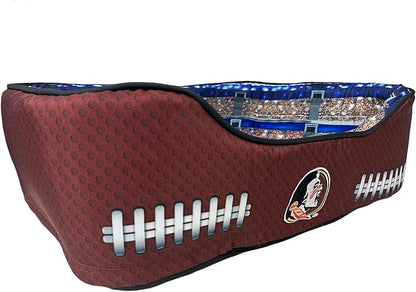 NCAA Florida State Seminoles Stadium Dog Bed, Pet Pillow Bed for Dogs, Sporty Football Dog Bed and Lounge Cushion
