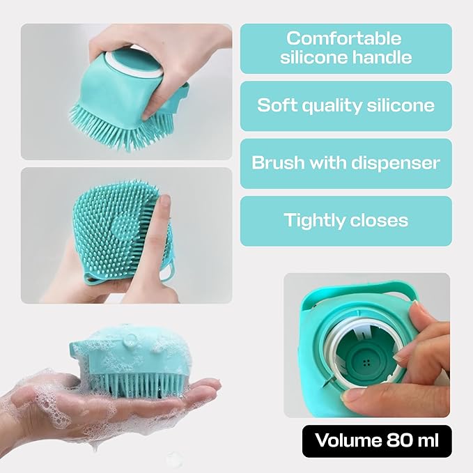 Pet Grooming Bath Massage Brush for Dogs and Cats – Perfect for Bathing and Shedding