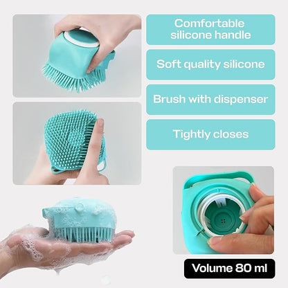 Pet Grooming Bath Massage Brush for Dogs and Cats – Perfect for Bathing and Shedding