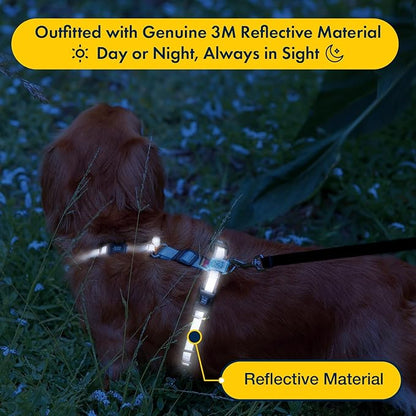 No Pull Harness with Fully Customizable Fitment for Large Dogs - 3M Reflective Heavy Duty Harness for Walking & Training - No Choke Comfortable Collar Design, Made in USA L-Sky Blue