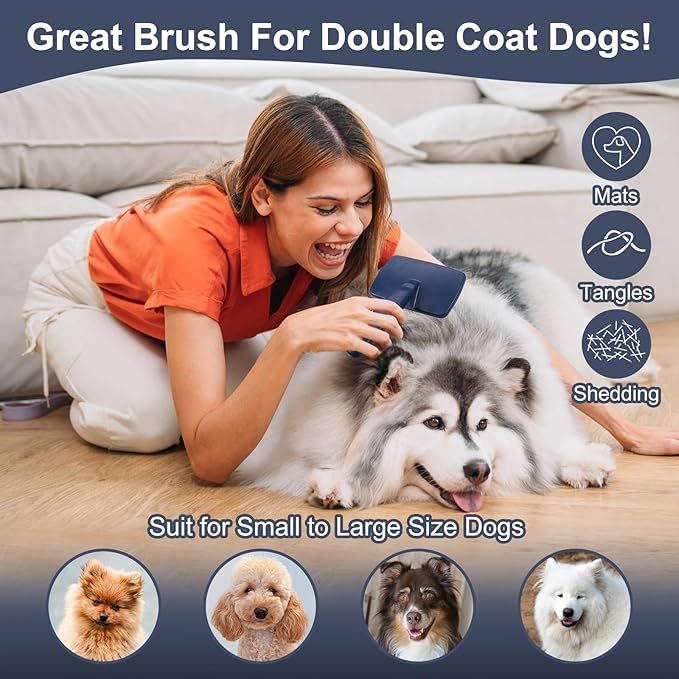 YIRU Large Firm Slicker Brush for Dogs Goldendoodles Poodles,Extra Long Pin Slicker Brush for Dog Pet Grooming Pins and Deshedding,Removes Long and loose Hair,Undercoat,25mm(1")
