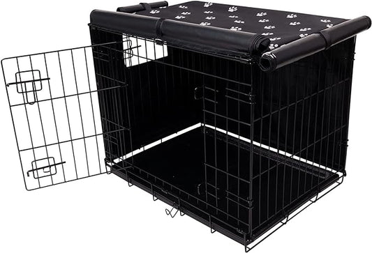 Dog Crate Cover Indoor/Outdoor Durable Windproof 600D Oxford Fabric Pet Kennel Cover Fit for 24 30 36 42 48 Inches Wire Dog Crate for Small and Large Dogs-Cover Only (36 Inch (36"x23"x25"))
