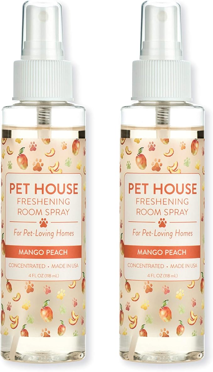 One Fur All Pet House Freshening Room Spray - Mango Peach Pack of 2 - Concentrated Air Freshener - Non-Toxic & Pet-Friendly Air Freshener - Pet Odor Eliminator Room Spray