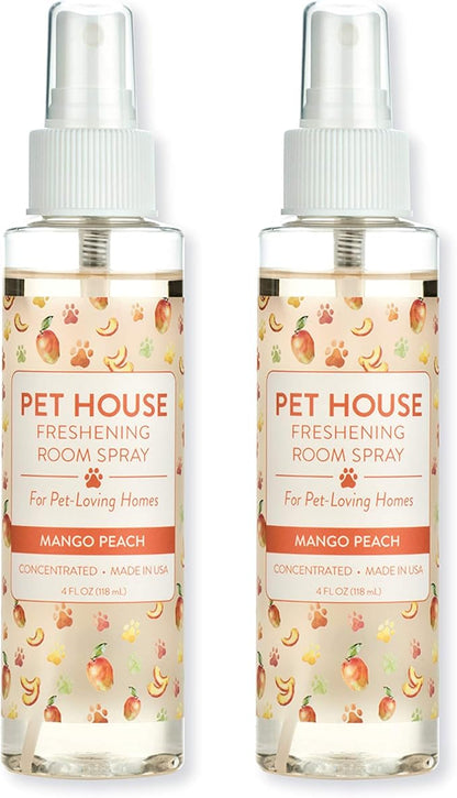 One Fur All Pet House Freshening Room Spray - Mango Peach Pack of 2 - Concentrated Air Freshener - Non-Toxic & Pet-Friendly Air Freshener - Pet Odor Eliminator Room Spray
