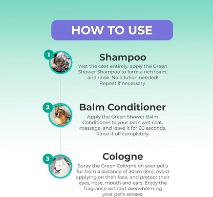 Green Shower Balm Conditioner - Liquid - Non-Oily - Nourishing - Based On Vegetable Extracts - Cruelty-Free (PETA Approved) - Fragrance-Free - Easy Rinse - 300ML - 10Fl.oz