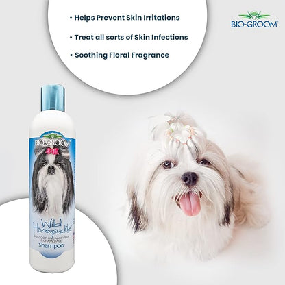 Bio-groom Wild Honeysuckle Dog Shampoo – Natural Scent Pet Shampoo, Aloe Vera, Chamomile, Cat & Dog Bathing Supplies, Puppy Wash, Cruelty-Free, Made in USA, Quick Rinse Cat Shampoo – 12 fl oz 1-Pack