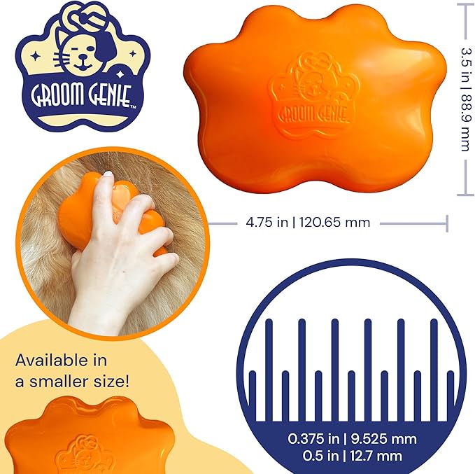 Large 5" Dog Pet Hair Massaging Brush Grooming Tool for Cats Dogs Long or Short Hair Tangerine Orange