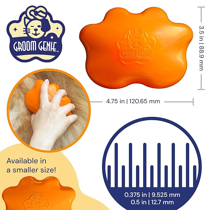 Large 5" Dog Pet Hair Massaging Brush Grooming Tool for Cats Dogs Long or Short Hair Tangerine Orange