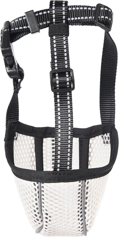 Large Dog Muzzle, Muzzle for Large Dogs to Prevent Eating/Chewing/Biting, Breathable Reflective Adjustable Medium Dog Accessories Dog Muzzle (Beige, M)