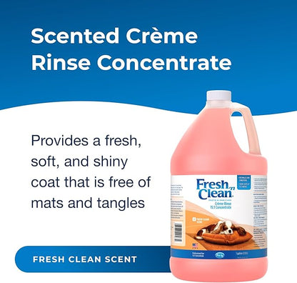 PetAg Fresh ’n Clean Scented Creme Rinse, Classic Fresh Scent (15:1 Concentrate) - 1 Gallon - Conditions Coat and Moisturizes Skin with Vitamin E & Aloe Vera - Soap Free