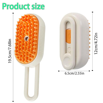 Cat Steam Brush for Shedding with Foldable Handle for Short/Long Haired Pets Spritz Defur Comb for Cats Pet Spray Hair Removal Comb Grooming Tool for Hair Removal & Massage