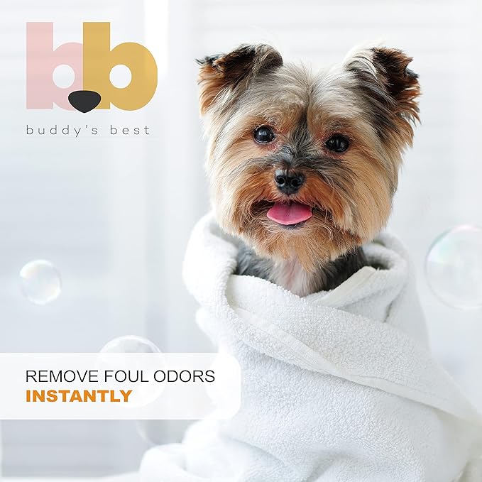 Buddy's Best, Dog Shampoo and Conditioner in One - Natural Oatmeal Shampoo for Dogs with Sensitive Skin - Moisturizing Dog Wash (32 Fl Oz, Ripe Melon)