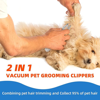 SmartTail Dog Paw Trimmer, Cordless Pet Grooming Kit with Powerful Suction Vacuum, Hair Collection, LED Light, Low Noise, Small Dog Clippers for Face, Paws, Ears, Eyes, Feet