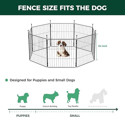FXW MiniPaws Dog Playpen for Yard & RV Camping, Expandable 24-inch 32 Panels for Puppies and Small Dogs, Portable for Indoor and Outdoor Use