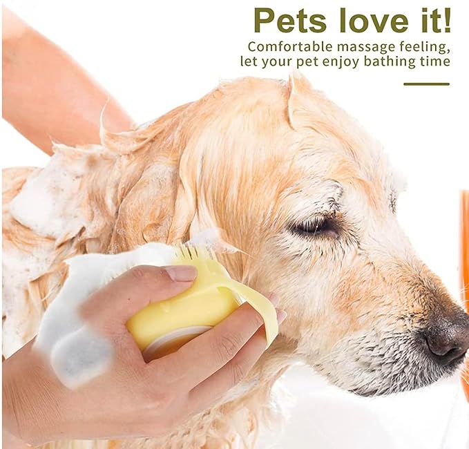 Pet Dog Shampoo Massager Brush Cat Massage Comb Grooming Scrubber Shower Brush for Bathing Short Hair Soft Silicone Brushes