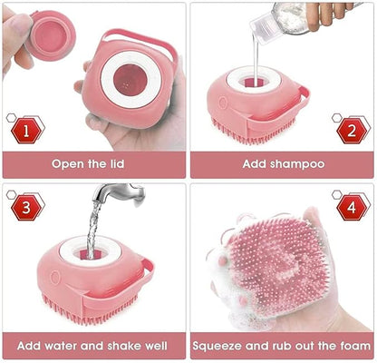 Pet Dog Shampoo Massager Brush Cat Massage Comb Grooming Scrubber Shower Brush for Bathing Short Hair Soft Silicone Brushes