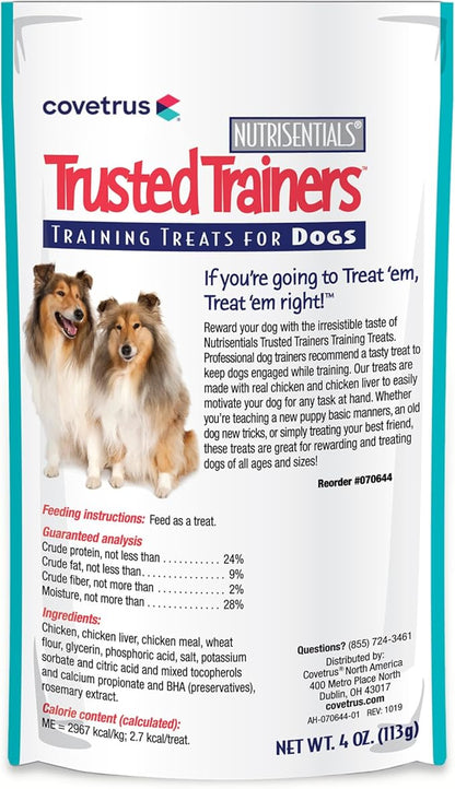 NutriSentials Trusted Trainers Training Treats for Dogs - Soft Dog Treats for Small, Medium & Large Dogs - Chicken Flavor - 10 Pack - 4 oz