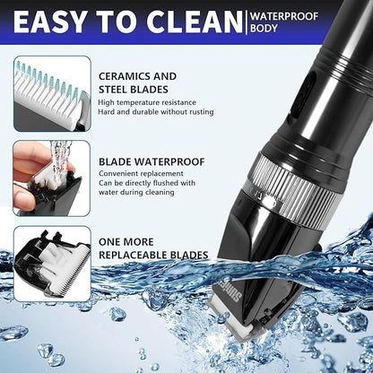 Professional Dog Grooming Clippers for Thick Coat - Dog Hair Trimmer for Grooming Kit- Sheep Shears for Thick Hair – Pet Grooming Clippers for Dogs, Cats, Sheeps, Horse (Black)