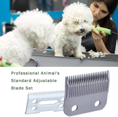 Clippers Blades Replacement Compatible with Wahl 30-15-10(#1037-400),Professional Animal Standard Adjustable Blade Set,Ceramic Dog Blade Set,2 Set(Gold/Silver)