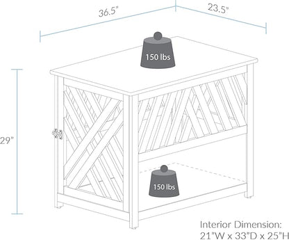 Casual Home Modern Lattice Wooden Pet Crate End Table - Espresso, Lockable, Spacious, Comfortable, Dog