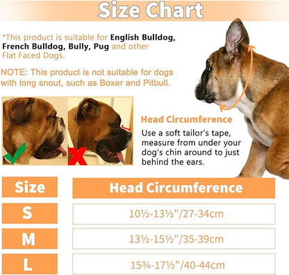BARKLESS Short Snout Dog Muzzle, Soft Silicone Flat Faced Muzzle for French Bulldog Shih Tzu and Pug for Biting Chewing Licking and Grooming, Allows Panting
