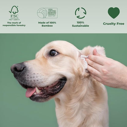 Dog Wipes for Paws and Bum, Hypoallergenic Pet Grooming Wipes Natural and Gental, 100 Wipes for Cleaning & Grooming Moisturizing Coconut