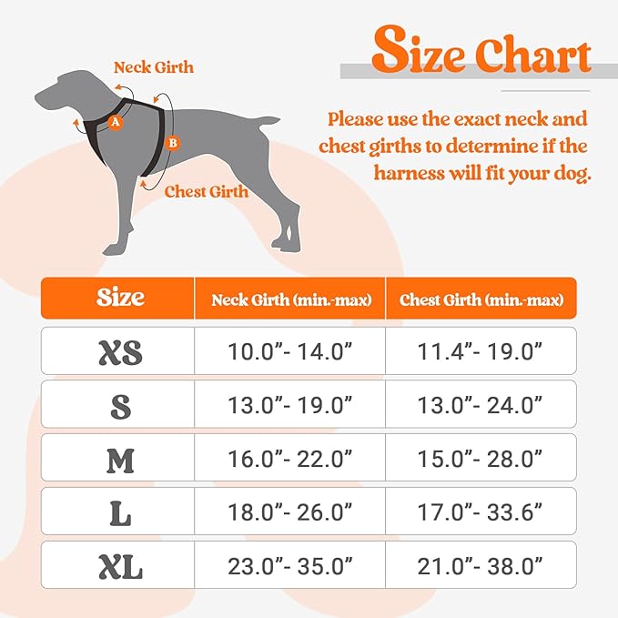 rabbitgoo Dog Harness, No-Pull Pet Harness with 2 Leash Clips, Adjustable Soft Padded Dog Vest, Reflective No-Choke Pet Oxford Vest with Easy Control Handle for Small Dogs, Orange,XS