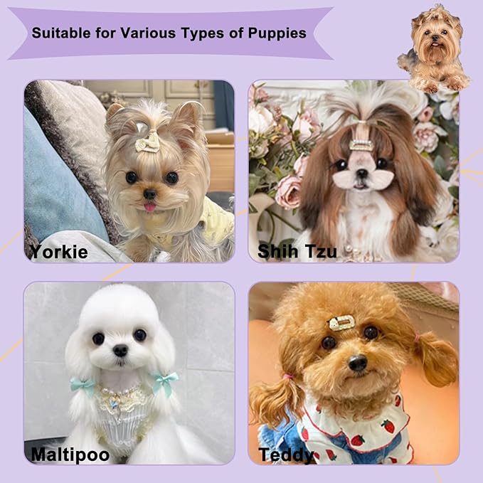 Folding Small Dog Grooming Brush - Perfect for Shih Tzus, Yorkies, and Maltipoos - Ideal Puppy Hair Brushes for Maltese and Small Breeds (Purple)