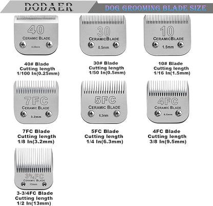 Detachable Pet Dog Grooming Clipper Ceramic Blade,Compatible with Andis Size 40 Cut Length 1/100"(0.25mm),Compatible with Oster A5, Wahl KM Series Clippers