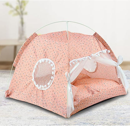 Indoor Pet Tent, Cute Dog Tent House, Washable, Removable for All Seasons (Pink)