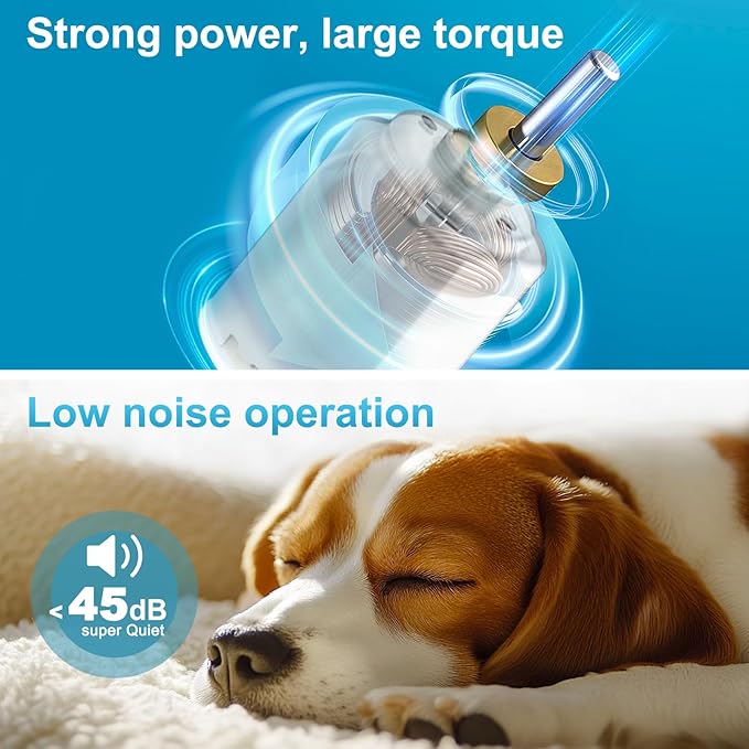 Dog Clippers for Grooming - 5 Speeds Quiet Dog Trimmer Grooming Kit for Thick Heavy Coats Dog Hair Clippers for Pets Cordless Rechargeable Dog Shaver for Small and Large Dogs Cats Animals