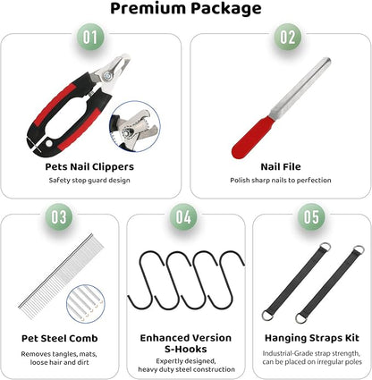 Guzekier Pet Dog Grooming Hammock Harness for Large Dogs, Dog Sling for Grooming, Dog Hammock Restraint Bag with Nail Clippers/Trimmer, Nail File, Pet Comb,Ear/Eye Care