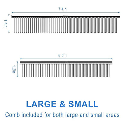 ROPO Dog Grooming Brush, 2pcs Pet Cat and Dog Comb Tool Materials, Easy to Use, Lightweight and Portable, Suitable for Any Pet with Hair Guarantee