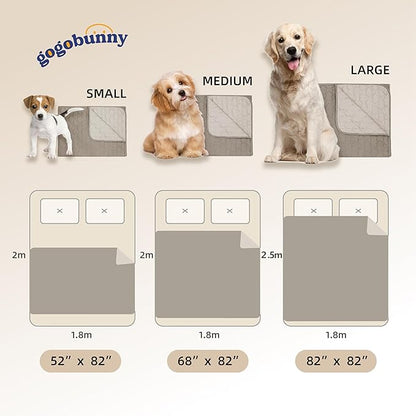 gogobunny 100% Double Sided Waterproof Dog Blanket Soft Pet Bed Cover Reversible Protect Furniture Couch Sofa Car for Puppy Large Dog Cat (Dark Stone/Light Stone, 82x82 Inch (Pack of 1))